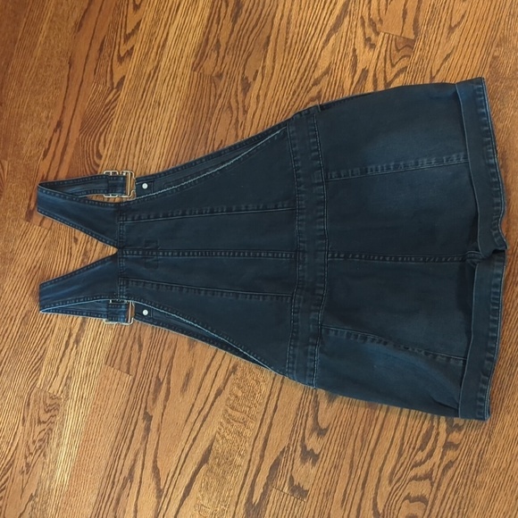 Y2k Blue Shortalls Casual Adjustable Straps Bib Design Rachel Green Vibes sz S - Picture 5 of 8